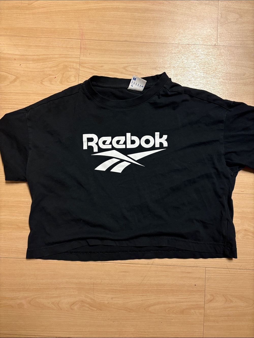 Reebok Black Logo Crop Tee